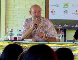 Don George speaking on Travel Panel at Ubud Writers and Readers Festival in Ubud, Bali, Oct 2013