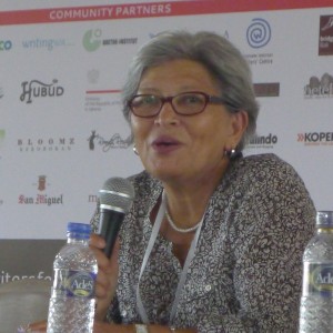 Haideh Moghissi speaking on "Inspiring Women" panel  at Ubud Writers and Readers Festival in Ubud, Bali, Oct 2013